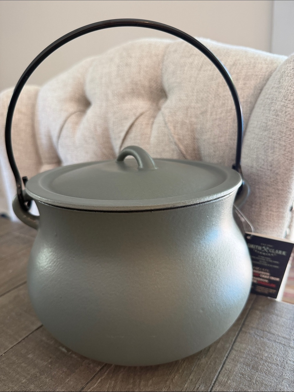 Very Rare Smith and Clark Cast Iron Cauldron 4 QT  SAGE GREEN 2026 Halloween NWT